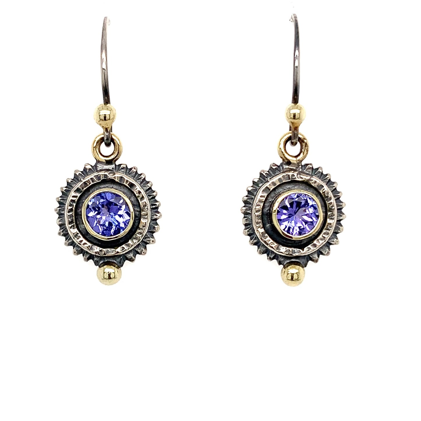 “She’s Getting Into High Gear” - Tanzanite 14K Gold & Silver Earrings