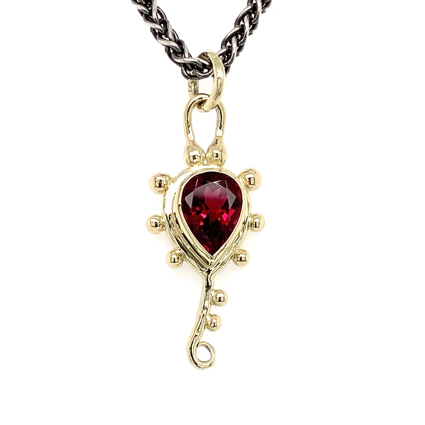“Close To My Heart” - Rubellite Tourmaline 14K Gold Pendant