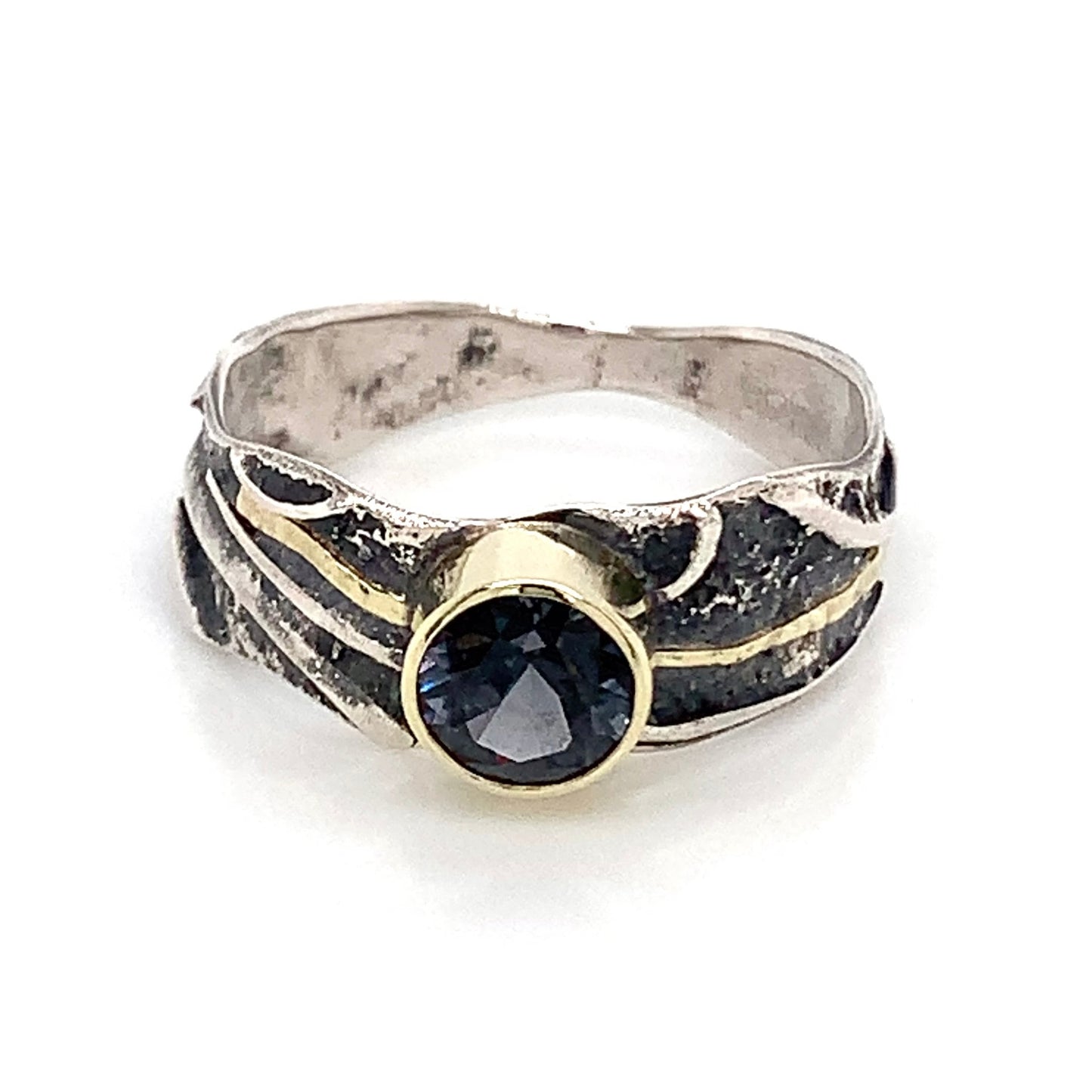 “She Has A Certain Elvish Vibe” - Blue-Grey Spinel 14K Gold & Silver Ring