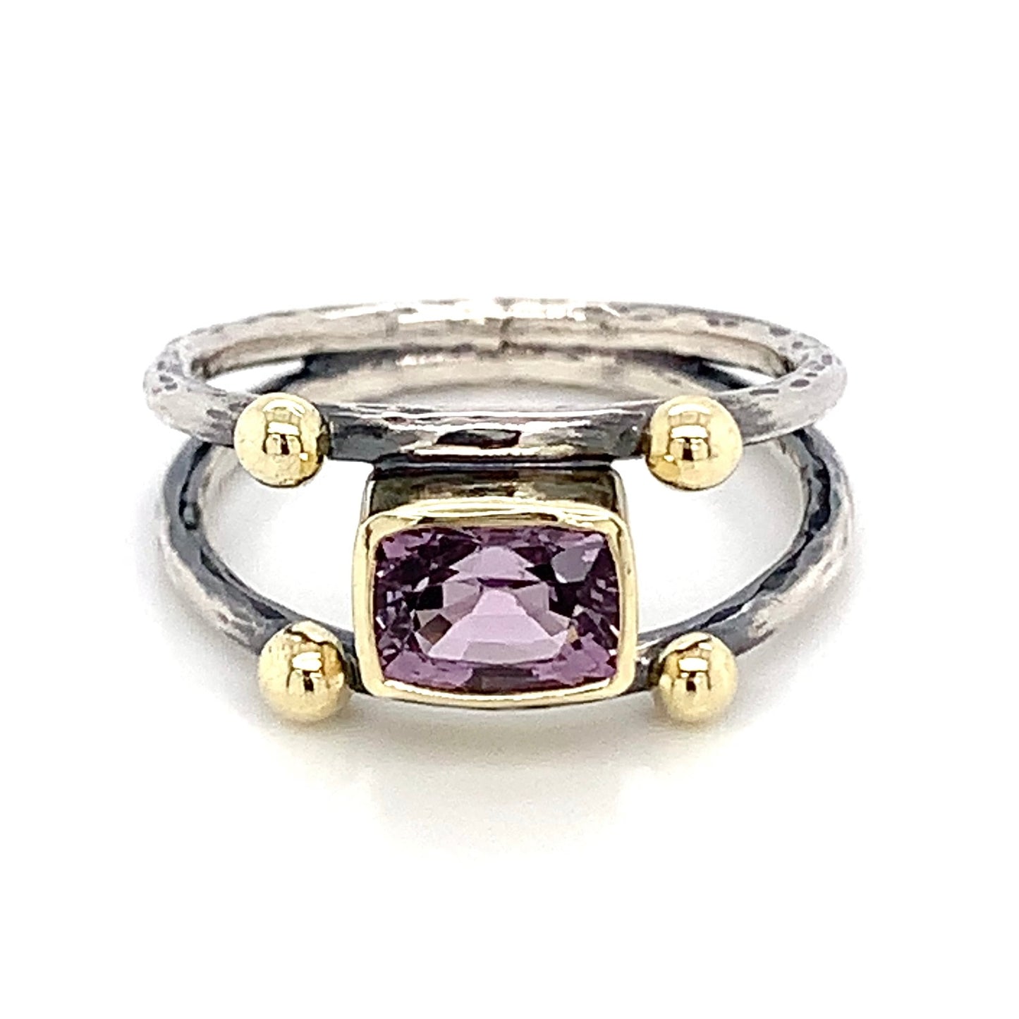 “Two-Gether, Forever” - Lilac Spinel 14K Gold & Silver Ring