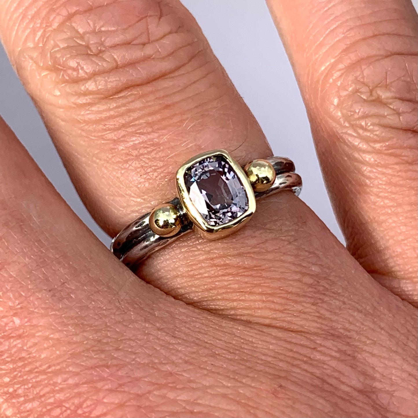 “She’s Put Two And Two Together” - Lilac Spinel 14K Gold & Silver Ring