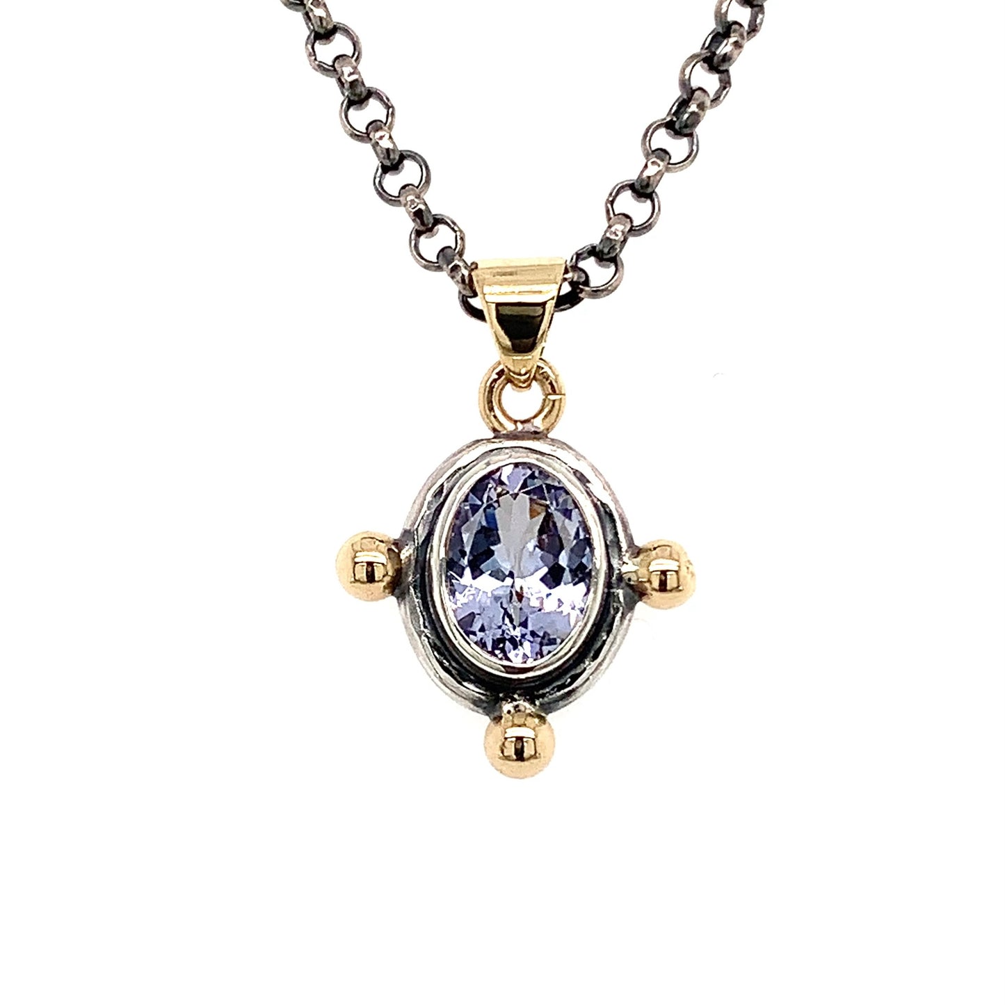 “She’s The Blue To My Purple” - Tanzanite 14K Gold & Silver Pendant