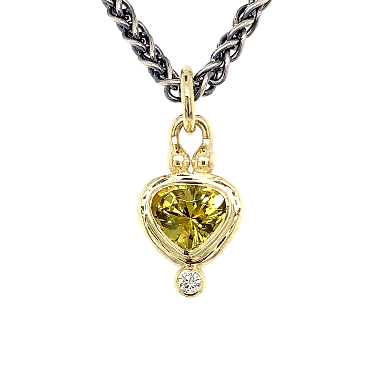“She’ll Have A Double Gin & Tonic, Please” - Mali Garnet & Diamond 14K Gold Pendant