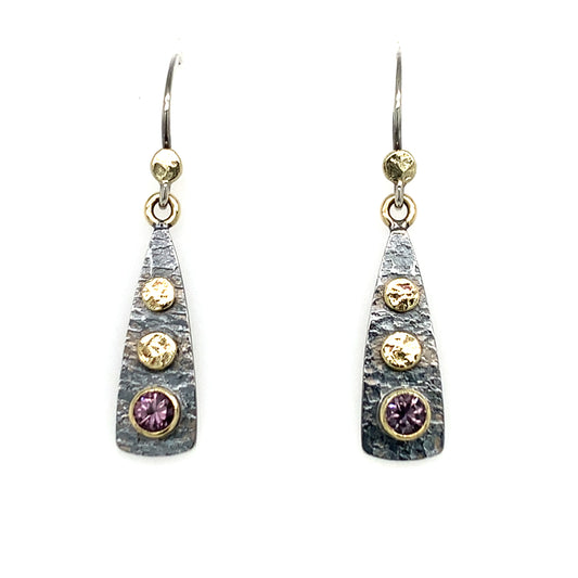 Lavender Spinel 14K Gold & Silver Earrings
