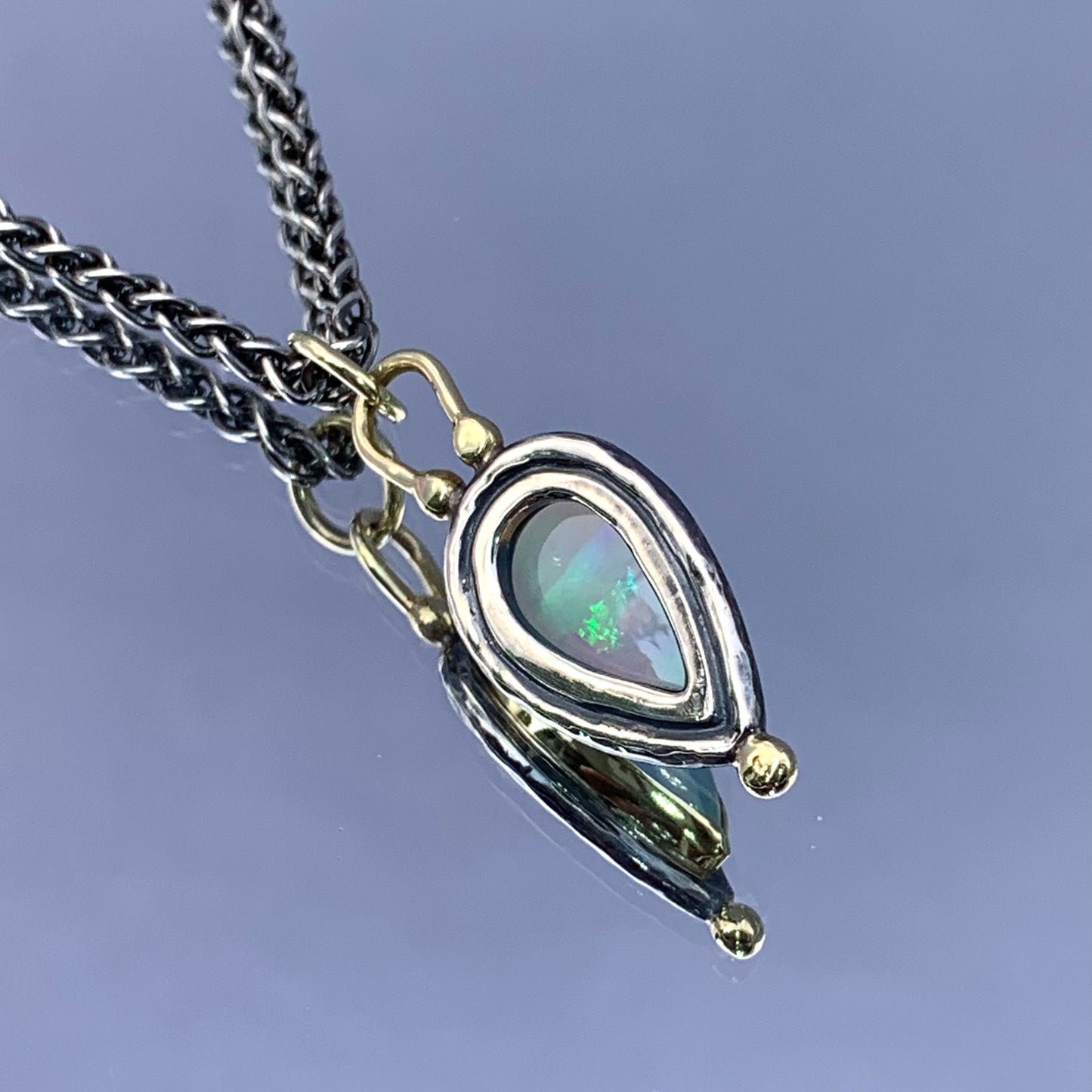 “She’ll Meet You At The End Of The Rainbow” - Ethiopian Opal Cabochon 14K Gold & Silver Pendant