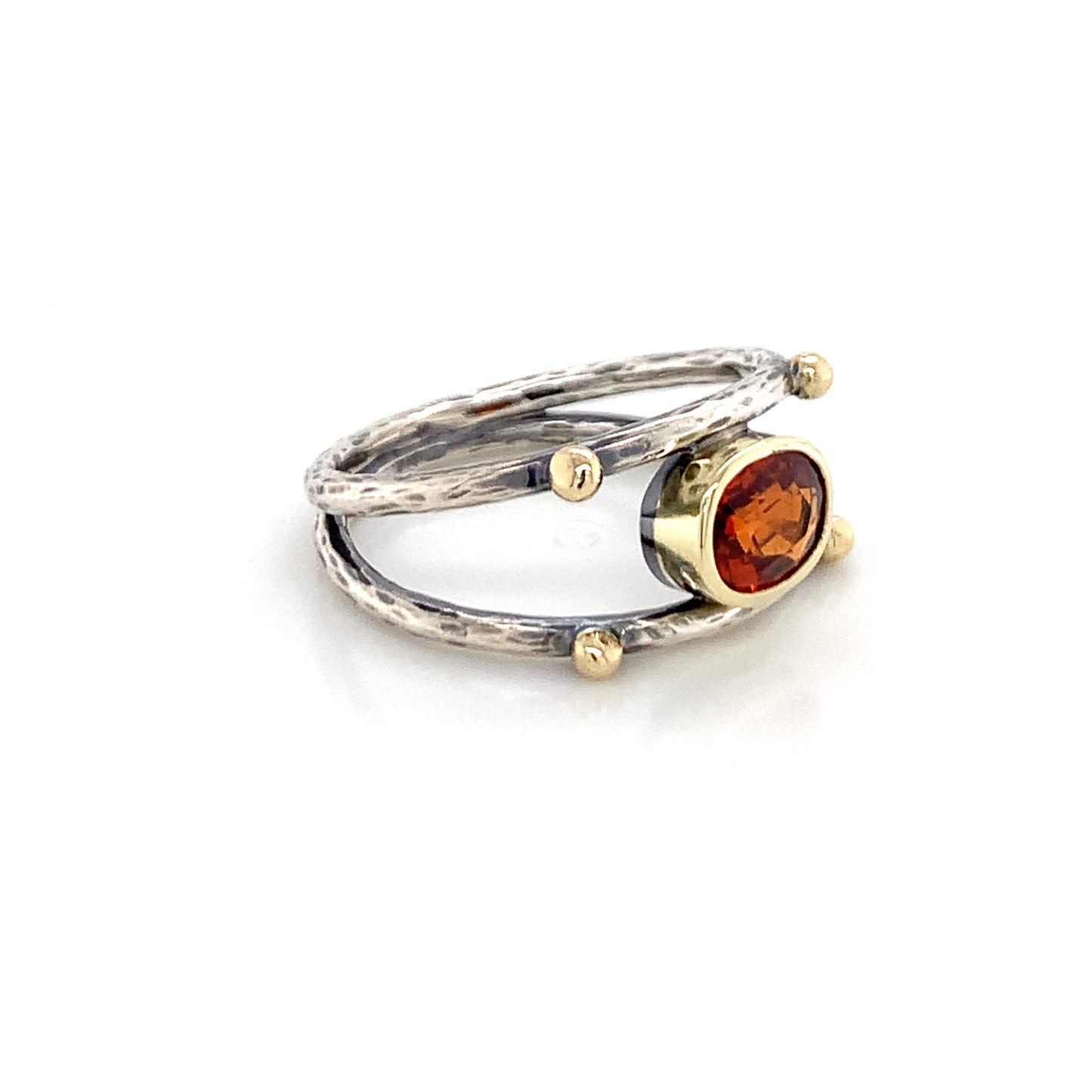 Spessartite Garnet 14K Gold & Silver Ring